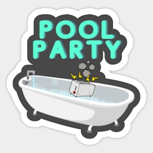 Toaster Bath Pool Party Sticker